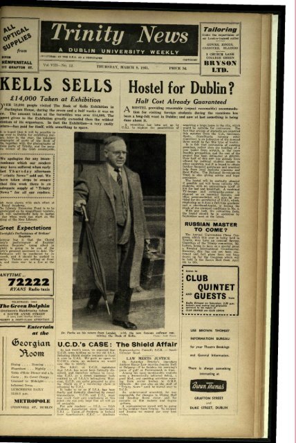 ELLS SELLS Hostel for Dublin? - Trinity News Archive