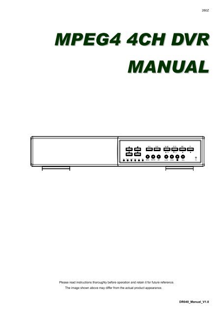 mpeg4 4ch dvr manuall