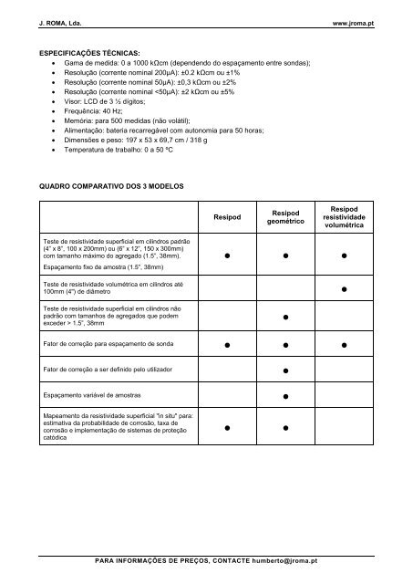 ficheiro pdf - J. ROMA, Lda.