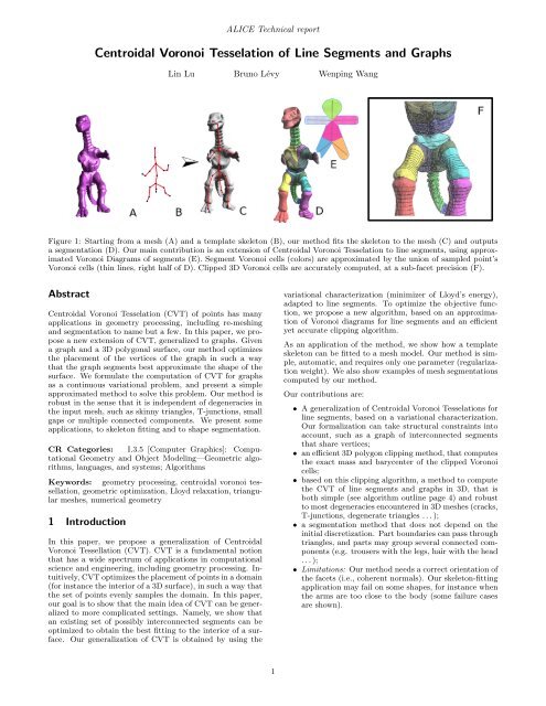 Centroidal Voronoi Tesselation of Line Segments and Graphs - alice