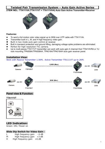 Long Distance Twisted Pair AV Transmission System