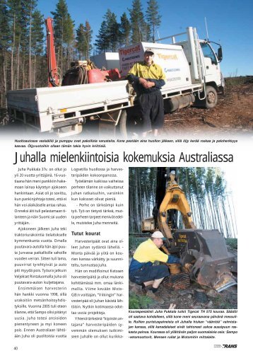 Juhalla mielenkiintoisia kokemuksia Australiassa s. 40 – 43