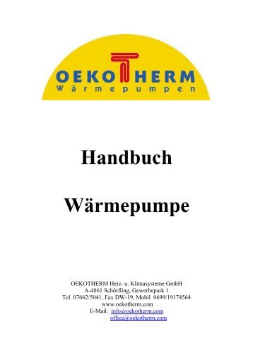 Handbuch SuPRO Therma 2-stufig - Oekotherm Wärmepumpen ...