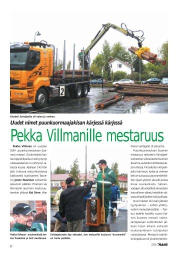 Pekka Villman uusi mestari s. 22