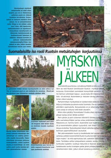 Myrskyn jälkeen, Metsätrans Ruotsin myrskytuhoalueella s. 8