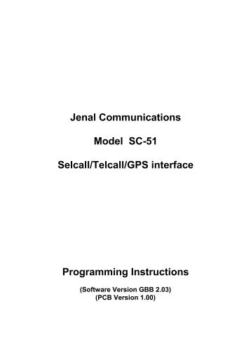 SC51 Selcall/Telcall/GPS module manual - Vers 2 PCB (107k)