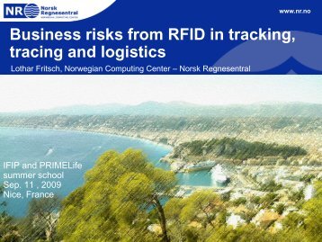 Business risks from RFID in tracking, tracing, and ... - IT is your future