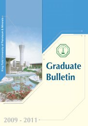 Graduate Bulletin - Registrar - King Fahd University of Petroleum ...