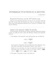 HYPERBOLIC FUNCTIONS IN 10 MINUTES