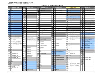 Schul-Kalender - Josef-Durler-Schule Rastatt