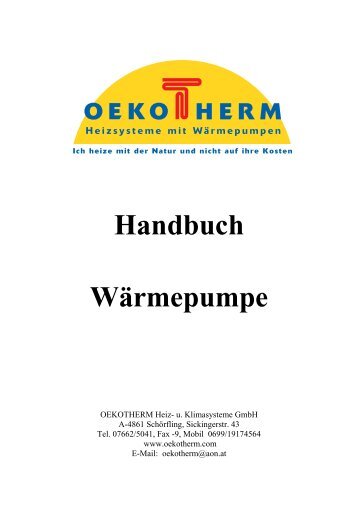 Handbuch Attersee WP - Oekotherm Wärmepumpen, Erdwärme ...