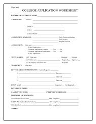 college application worksheet - Chatham Central School District