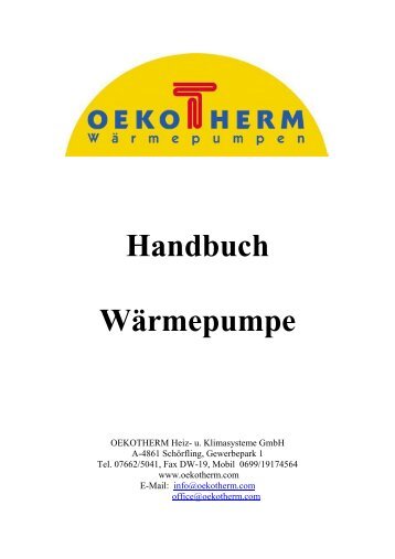 Handbuch Attersee 1-stufig - Oekotherm Wärmepumpen, Erdwärme ...