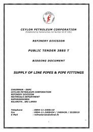 supply of line pipes & pipe fittings - Ceylon Petroleum Corporation