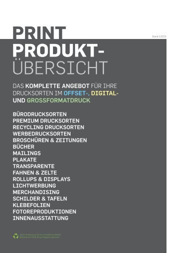 PRINT PRODUKT- ÜBERSICHT