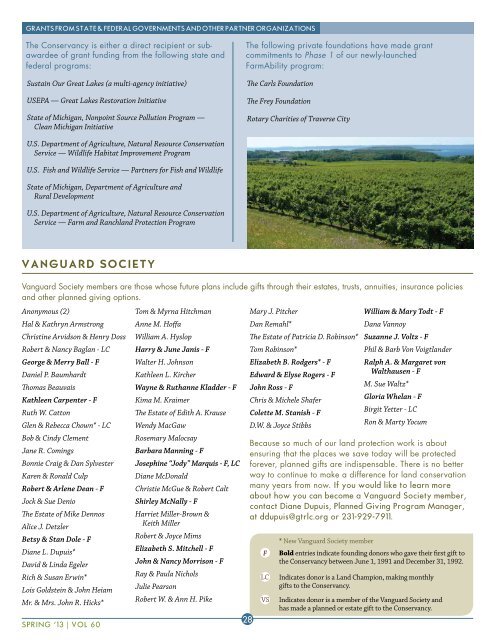 2013_Spring - Grand Traverse Regional Land Conservancy