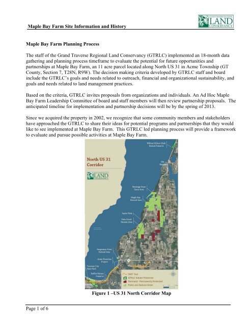 Maple Bay Farm Site Information and History Page 1 of 6 Maple Bay ...