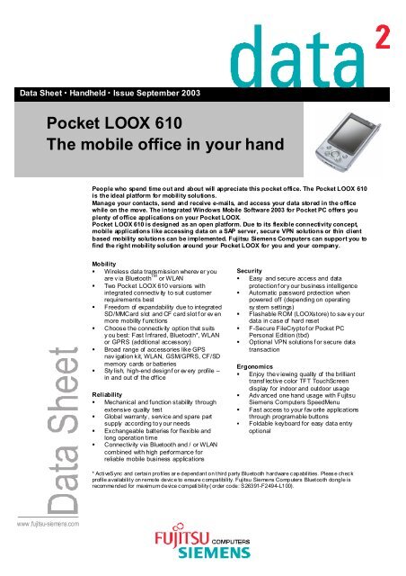 Pocket LOOX 610 The mobile office in your hand - PDAClub