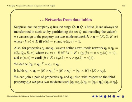 'Advanced Network Analysis / Pajek: Large ... - Vladimir Batagelj