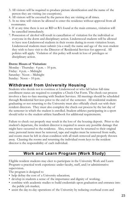 STUDENT HANDBOOK - Lindenwood University - Belleville