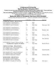 MASTER SCHEDULE - Lindenwood University - Belleville