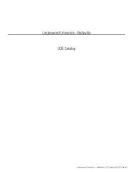Lindenwood University - Belleville LCIE Catalog