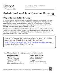 Subsidized and Low-Income Housing - Pima Council On Aging
