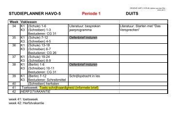 STUDIEPLANNER HAVO-4 VAN - dirkvanwingerden.nl