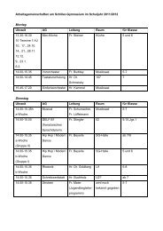 Arbeitsgemeinschaften am Schiller-Gymnasium im Schuljahr 2011 ...