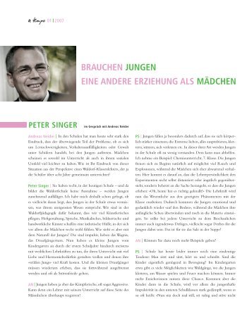 peter singer: brauchen jungen eine andere erziehung?