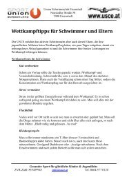 Wettkampftipps für Schwimmer und Eltern - USCE