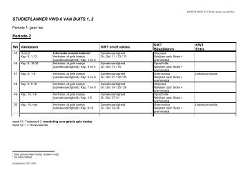 STUDIEPLANNER VWO-6 VAN DUITS 1, 2 Periode 2