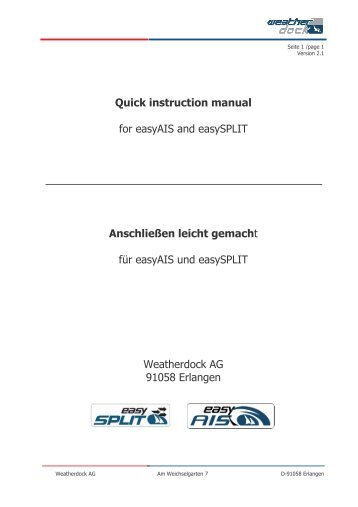 Quick instruction manual for easyAIS and easySPLIT ... - EchoPilot