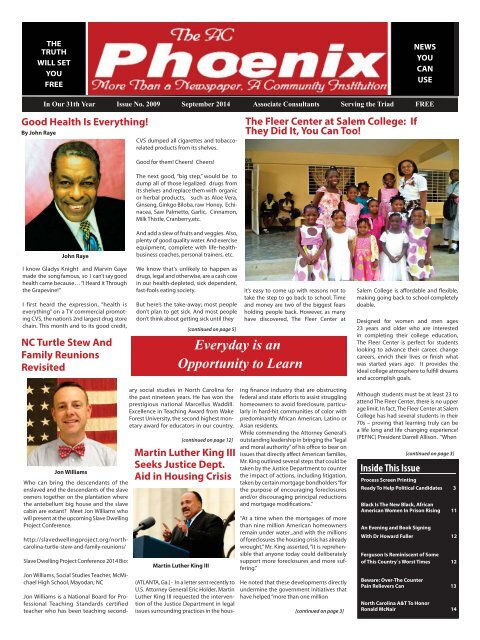 The AC Phoenix: More than a Newspaper, a Community Institution -- Issue No. 2015, September 2014