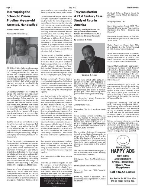  The AC Phoenix: More than a Newspaper, a Community Institution -- Issue No. 2001, July 2013