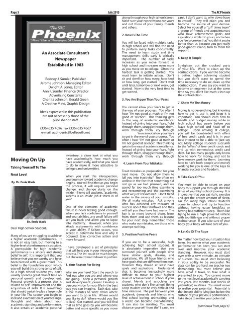  The AC Phoenix: More than a Newspaper, a Community Institution -- Issue No. 2001, July 2013