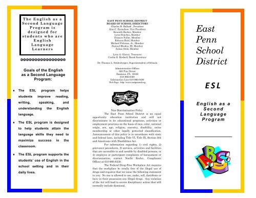 ESL Brochure - East Penn School District