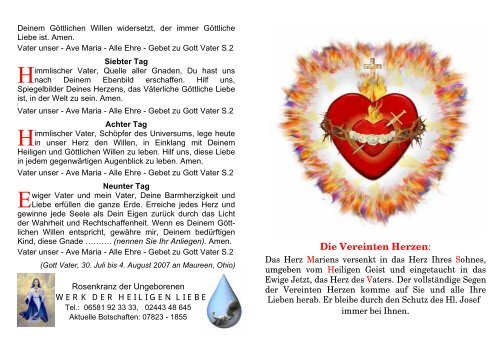 Novene Zu Gott Vaters Herz Pdf Beim Werk Der Heiligen Liebe