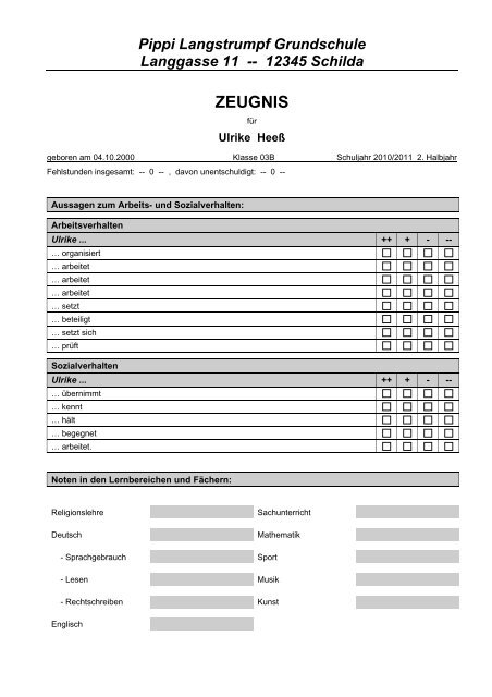 ZEUGNIS - SVWS-NRW