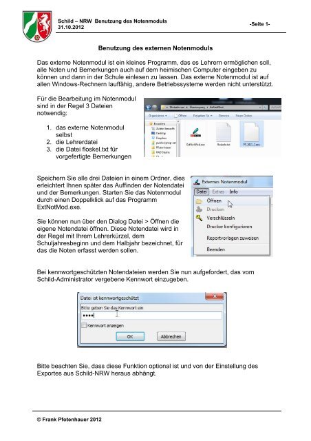 Benutzung des externen Notenmoduls Das externe ... - SVWS-NRW