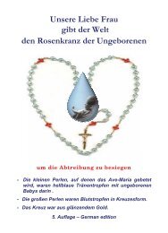 Rosenkranz der Ungeborenen - beim Werk der heiligen Liebe