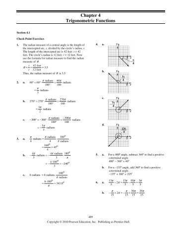 Chapter 4 Trigonometric Functions