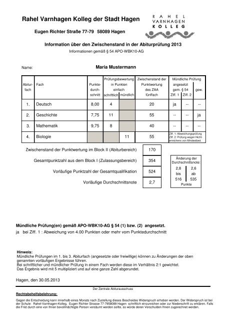 Rahel Varnhagen Kolleg der Stadt Hagen - SVWS-NRW