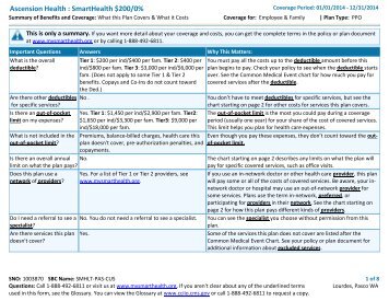 Ascension Health : SmartHealth $200/0% - Lourdes Health Network