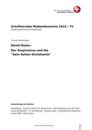 David Hume - Der Empirismus und die - Xn--dreiskmper-v5a.de