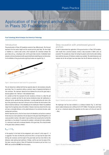 Application of the ground anchor facility in Plaxis 3D Foundation