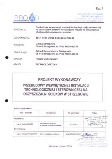 Projekt wykonawczy przebudowy wewnÄtrznej ... - IDcom-web.pl