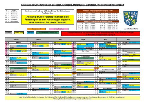 Abfallkalender - Stadt Usingen