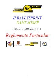 REGLAMENTO I RALLISPRINT SANT JOSEP 2013 - Mallorca Rallye