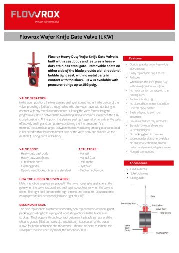 Flowrox Wafer Knife Gate Valve (LKW)